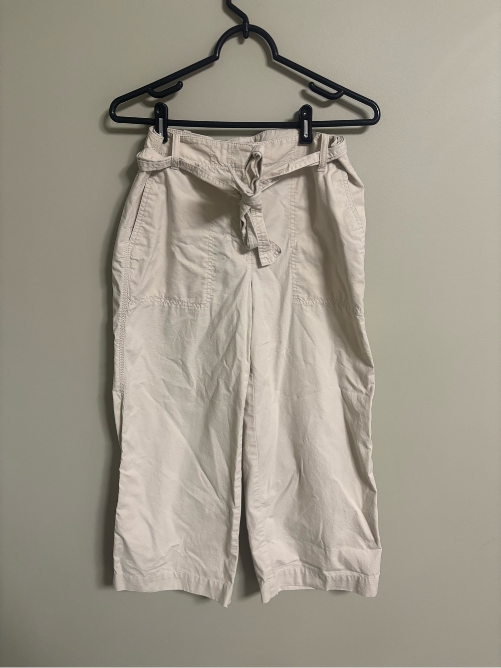 Talbots Heritage Fit Capri Pants Khaki Tan Tie Belt Size 4